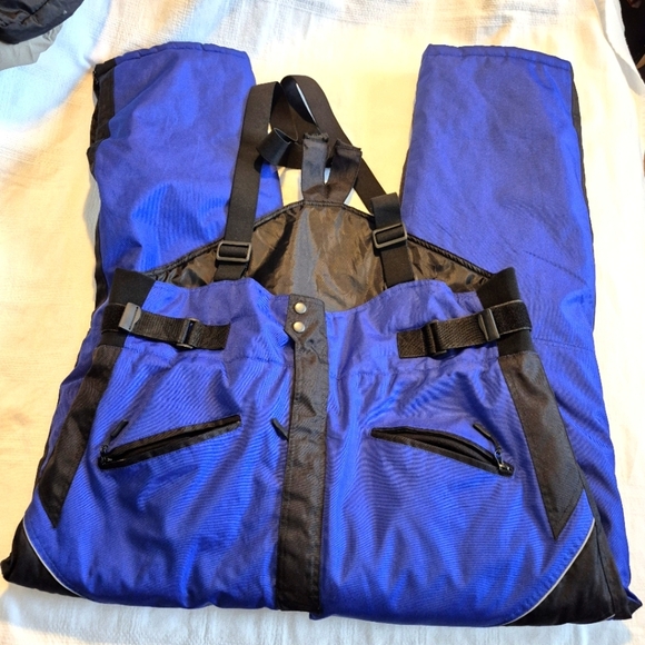 Mossi men's size 2X Large blue & black insulated warm bib snow pants EUC - Picture 5 of 13